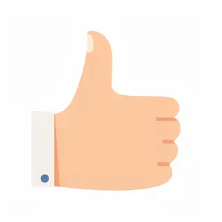 A hand giving a thumbs-up with four fingers curled and thumb