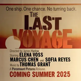 A vintage movie poster for 'THE LAST VOYAGE' featuring a tag