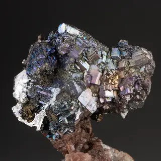A specimen of bismuth crystal showing accurate iridescent ox