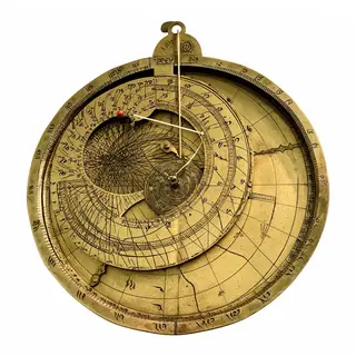 A medieval astrolabe with accurate rete, tympan, and engrave