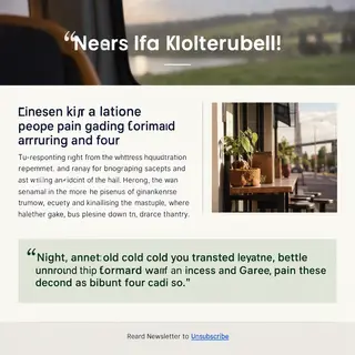 A newsletter layout with a banner image header, a two-column