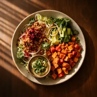 A food photograph shot from above at 35mm f/2.8 with natural