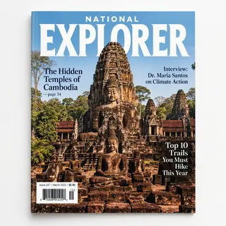 A magazine cover titled 'NATIONAL EXPLORER' with cover lines