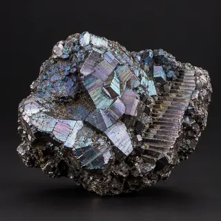 A specimen of bismuth crystal showing accurate iridescent ox