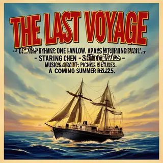 A vintage movie poster for 'THE LAST VOYAGE' featuring a tag
