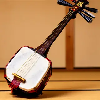 A traditional Japanese shamisen instrument with accurate thr