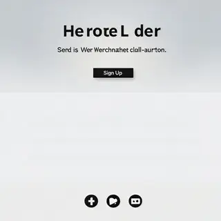 A landing page design with a hero header image at the top, a
