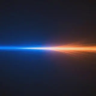 A cinematic frame with blue and orange anamorphic lens flare