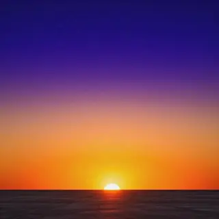 A sunset sky gradient on a flat surface from #FF6B35 (orange