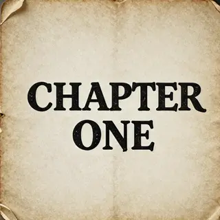 The word 'CHAPTER ONE' typed on aged paper with a vintage ty