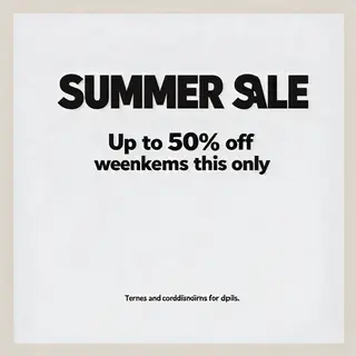 A poster with headline 'SUMMER SALE' in large bold text, bod