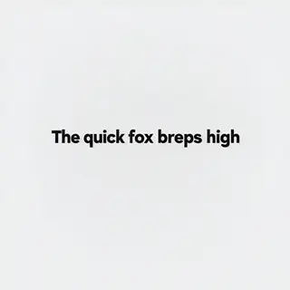 The sentence 'The quick brown fox jumps high' in clean black