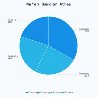 A pie chart showing market share: Company A 35%, Company B 2