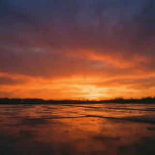 A sunset sky gradient on a flat surface from #FF6B35 (orange