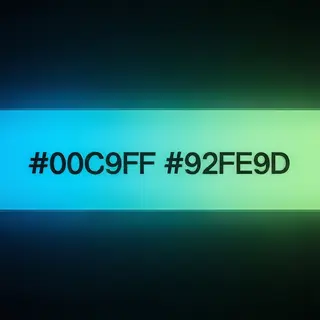 A horizontal banner with a gradient from #00C9FF (cyan) on t