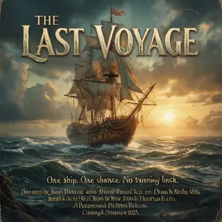 A vintage movie poster for 'THE LAST VOYAGE' featuring a tag