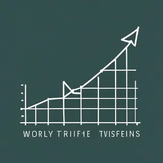 A simple line graph showing daily website visitors over one 