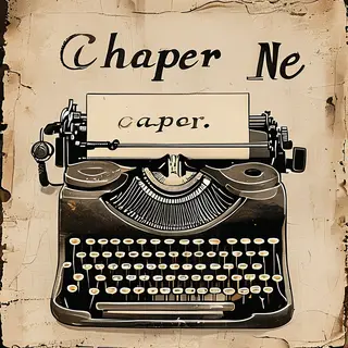 The word 'CHAPTER ONE' typed on aged paper with a vintage ty