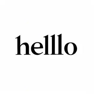 A single large word 'HELLO' centered on a white background
