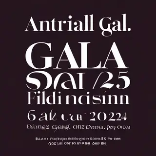 An event banner with headline 'ANNUAL GALA 2025' at the top 