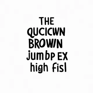 The sentence 'The quick brown fox jumps high' in clean black
