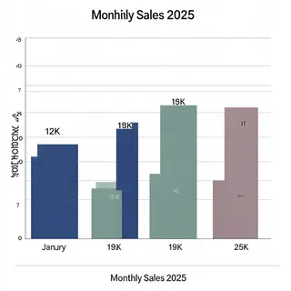 A bar chart showing monthly sales for January through June w
