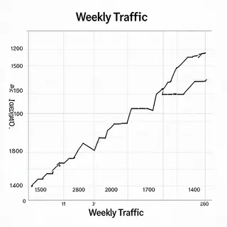 A simple line graph showing daily website visitors over one 