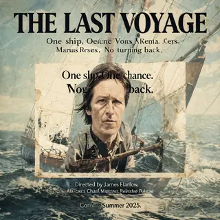 A vintage movie poster for 'THE LAST VOYAGE' featuring a tag