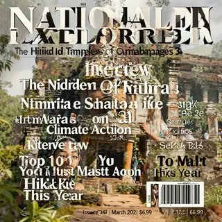 A magazine cover titled 'NATIONAL EXPLORER' with cover lines