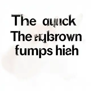 The sentence 'The quick brown fox jumps high' in clean black