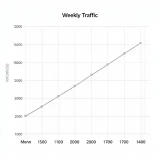 A simple line graph showing daily website visitors over one 