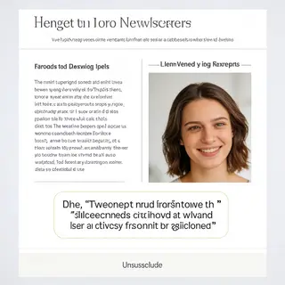 A newsletter layout with a banner image header, a two-column