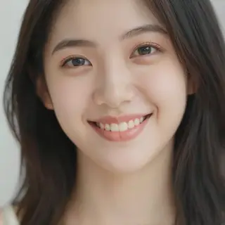 A close-up portrait of a young woman with a warm natural smi