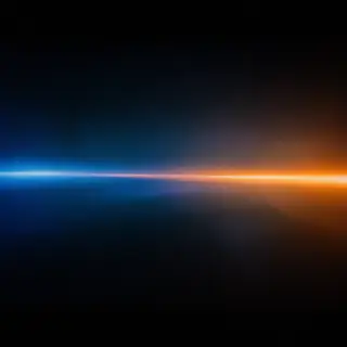A cinematic frame with blue and orange anamorphic lens flare