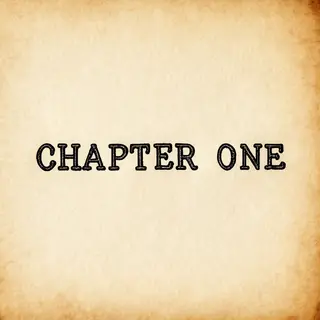 The word 'CHAPTER ONE' typed on aged paper with a vintage ty
