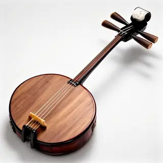 A traditional Japanese shamisen instrument with accurate thr