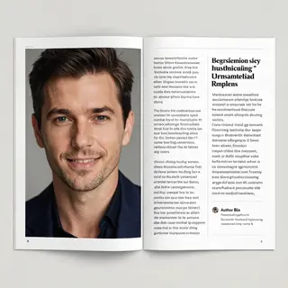 A magazine double-page spread with a left page containing a 