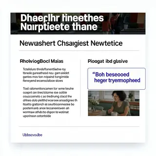 A newsletter layout with a banner image header, a two-column