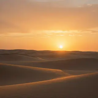 A landscape photograph bathed in golden hour light — long wa