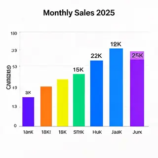 A bar chart showing monthly sales for January through June w