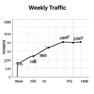 A simple line graph showing daily website visitors over one 