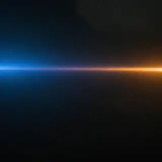 A cinematic frame with blue and orange anamorphic lens flare