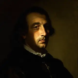 A portrait lit with classic Rembrandt lighting — triangle of