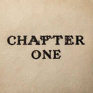 The word 'CHAPTER ONE' typed on aged paper with a vintage ty