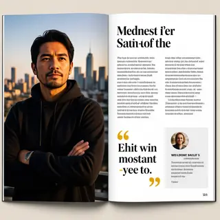 A magazine double-page spread with a left page containing a 