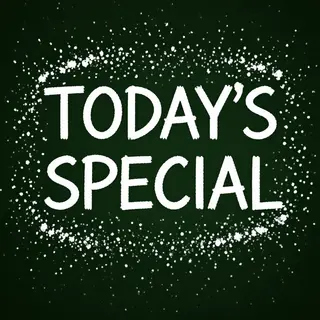 The phrase 'TODAY'S SPECIAL' written in white chalk on a dar