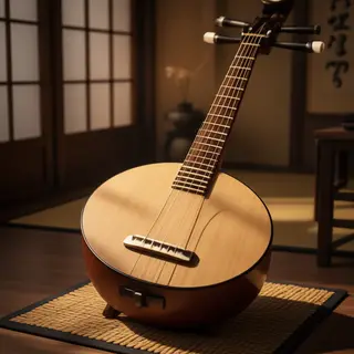 A traditional Japanese shamisen instrument with accurate thr