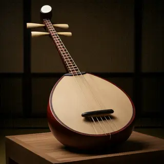 A traditional Japanese shamisen instrument with accurate thr