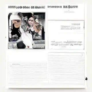 A fashion magazine spread with a full-bleed left-page photo,