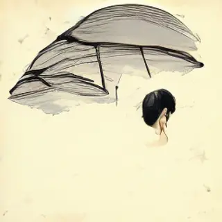 A woman with a parasol in the style of Impressionism — soft 